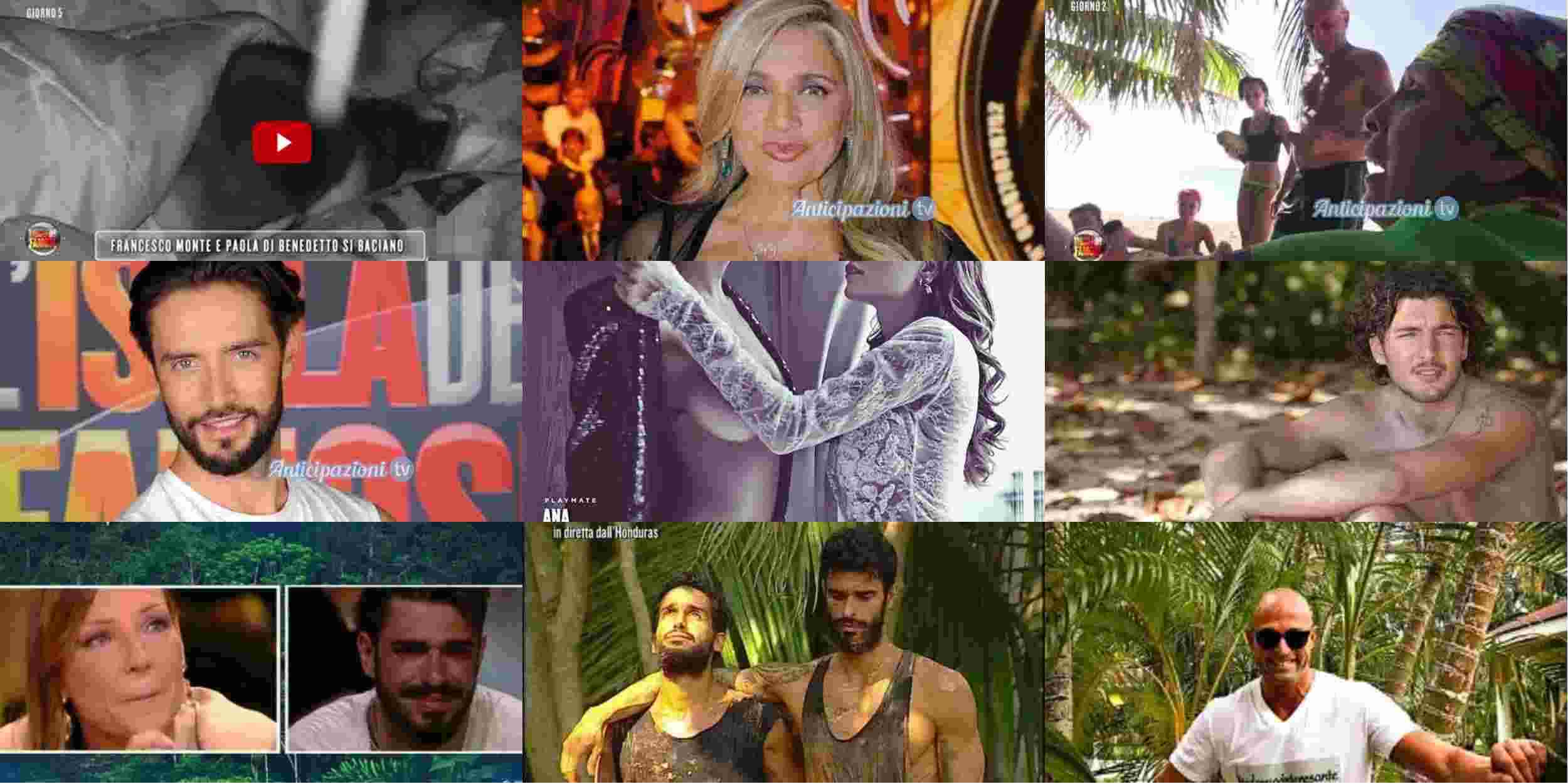 Isola dei Famosi news, Francesco Monte e Paola Di Benedetto un nuovo bacio a luci rosse?