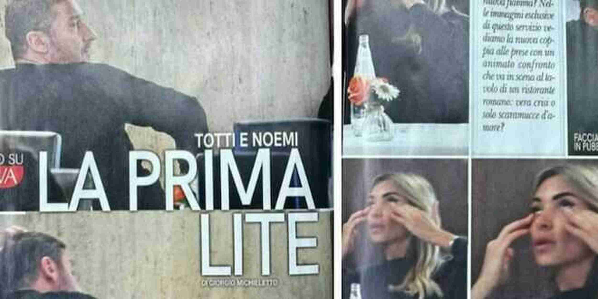Francesco Totti e Noemi Bocchi, lite al ristorante: lei si mette a piangere