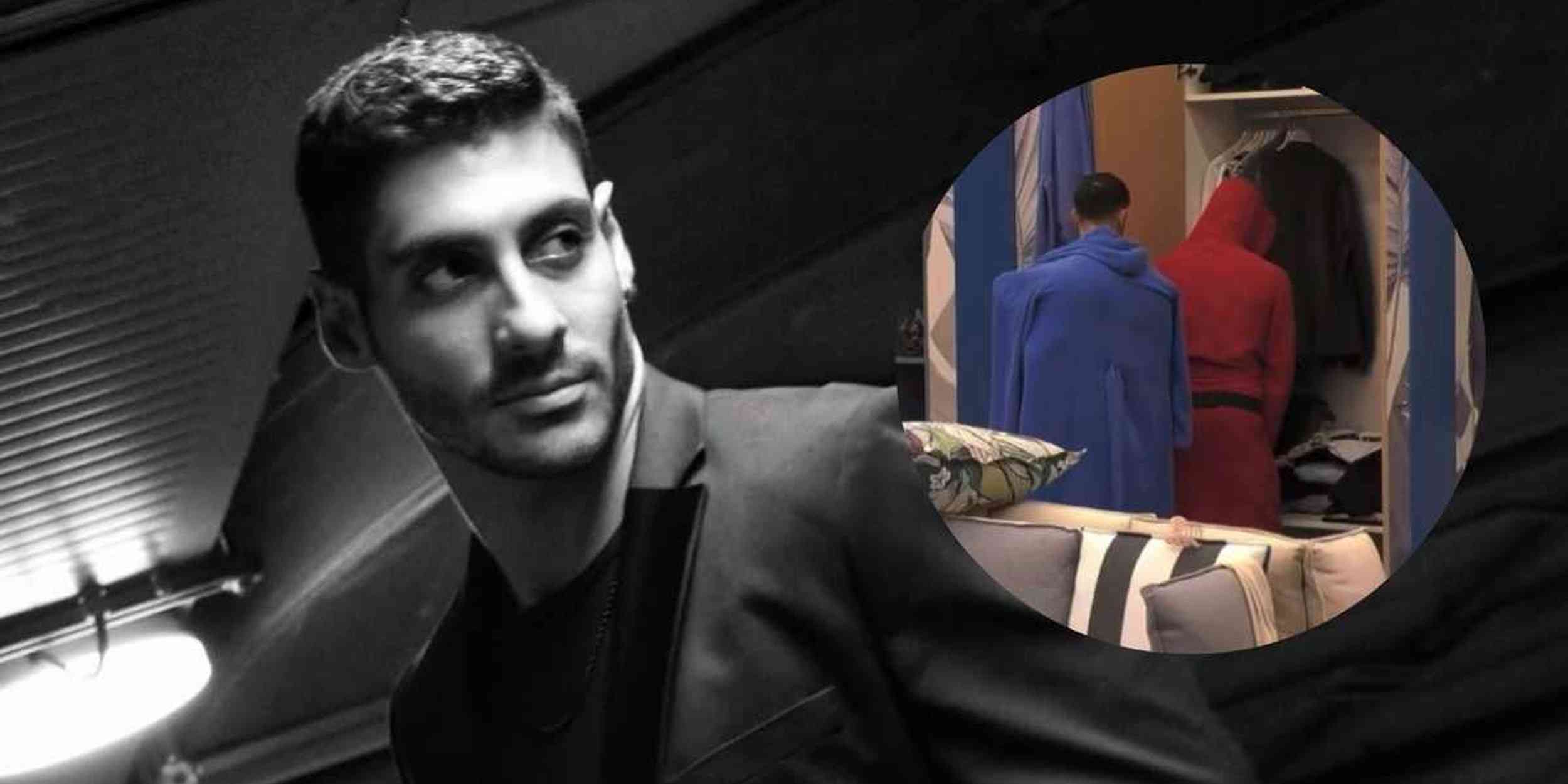 GF: gesto shock di Lorenzo Spolverato sui vestiti di Javier
