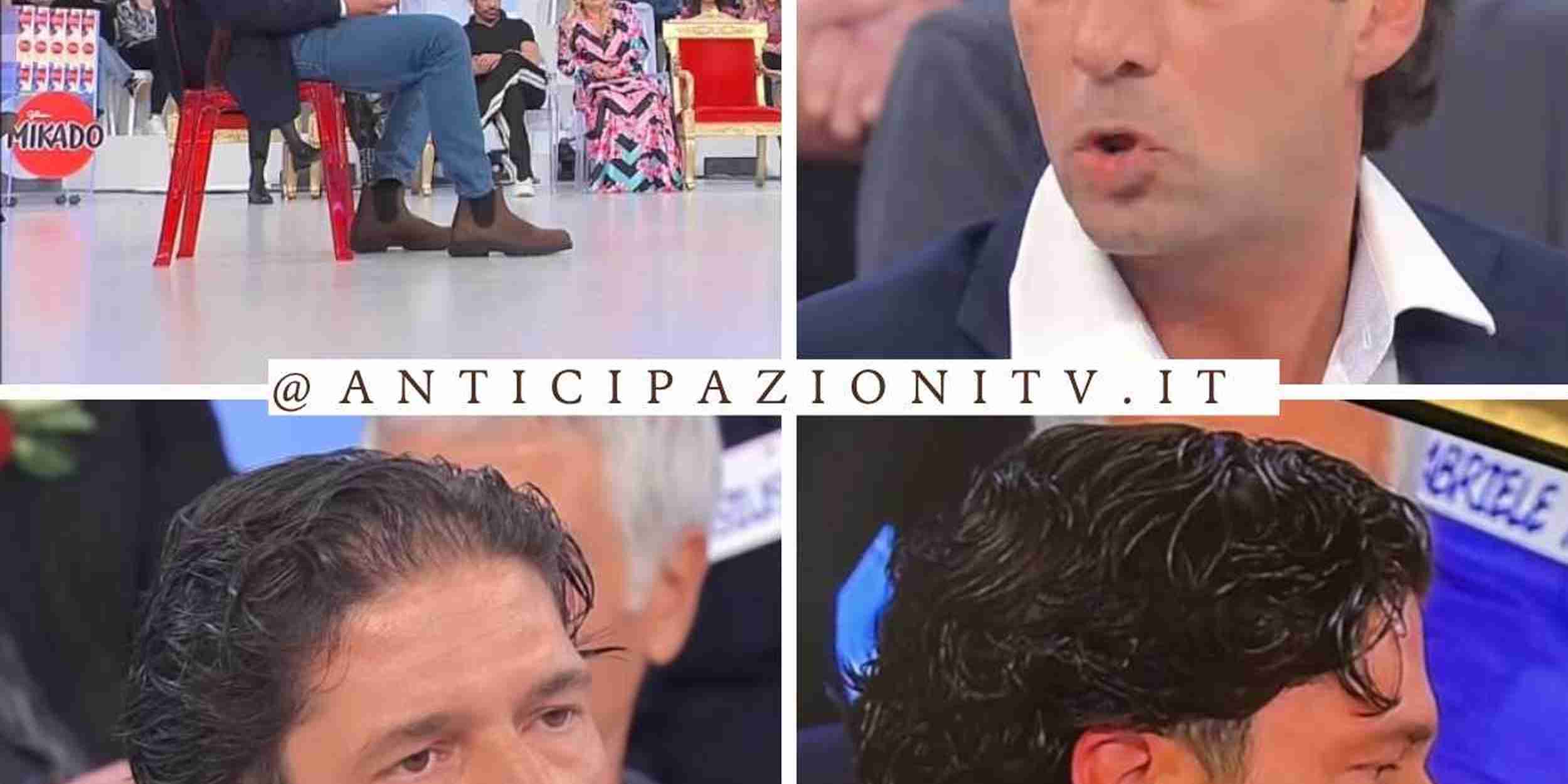 Diego D. al centro dello studio di Uomini e Donne durante una puntata del trono over.