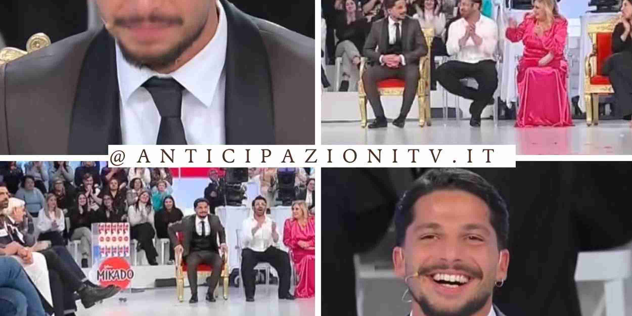 Gianmarco Steri a Uomini e Donne durante la registrazione della sua prima puntata come tronista.