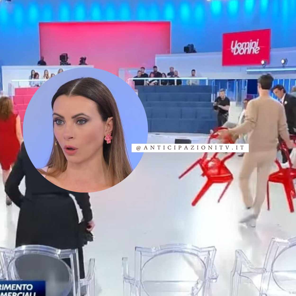 Enrico e Agnese discutono animatamente nello studio di Uomini e Donne