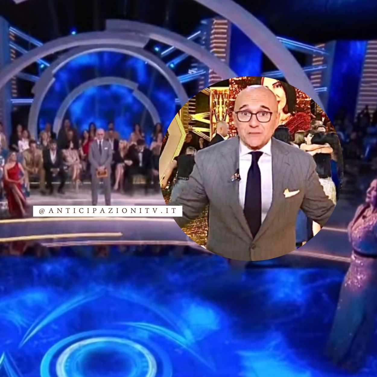 Alfonso Signorini saluta il pubblico del Grande Fratello nella puntata finale