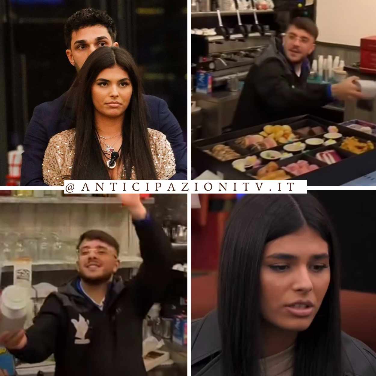 Antonio Fico nel video TikTok e Federica Petagna nella Casa del Grande Fratello.