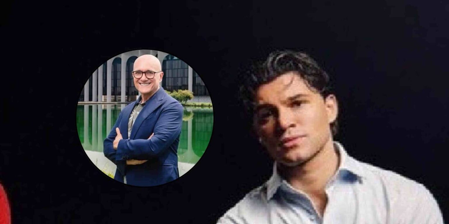 Antonio Medugno durante un’intervista, inchiesta su Alfonso Signorini.