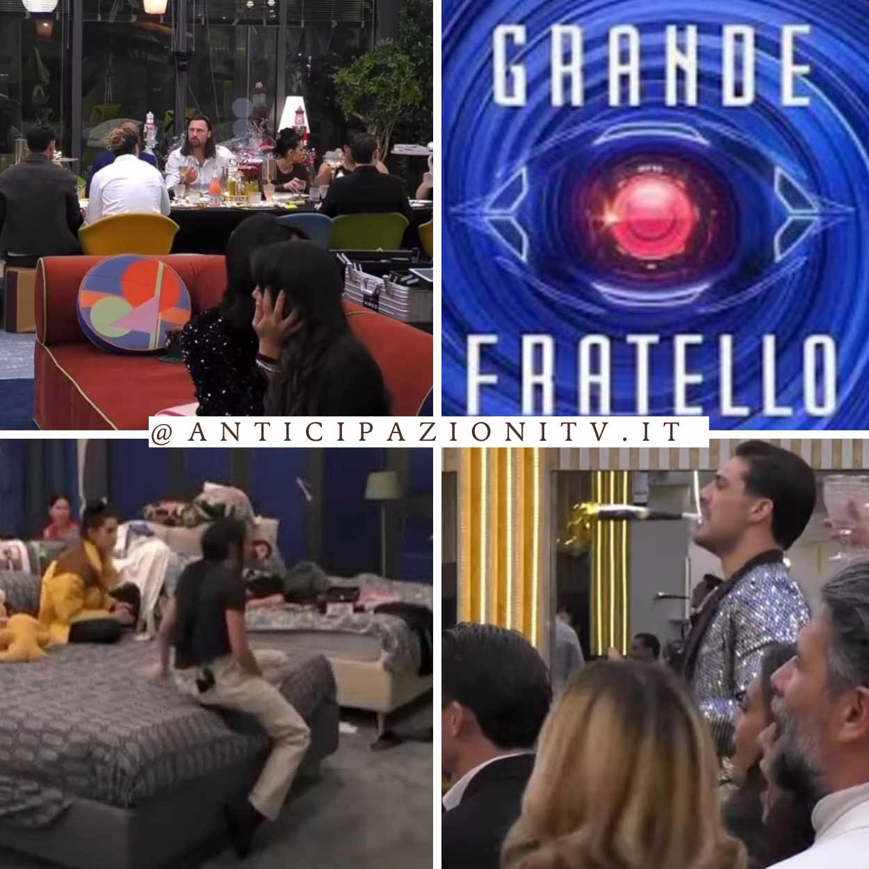 Interno della casa del Grande Fratello durante una notte di tensione e un attacco di panico.