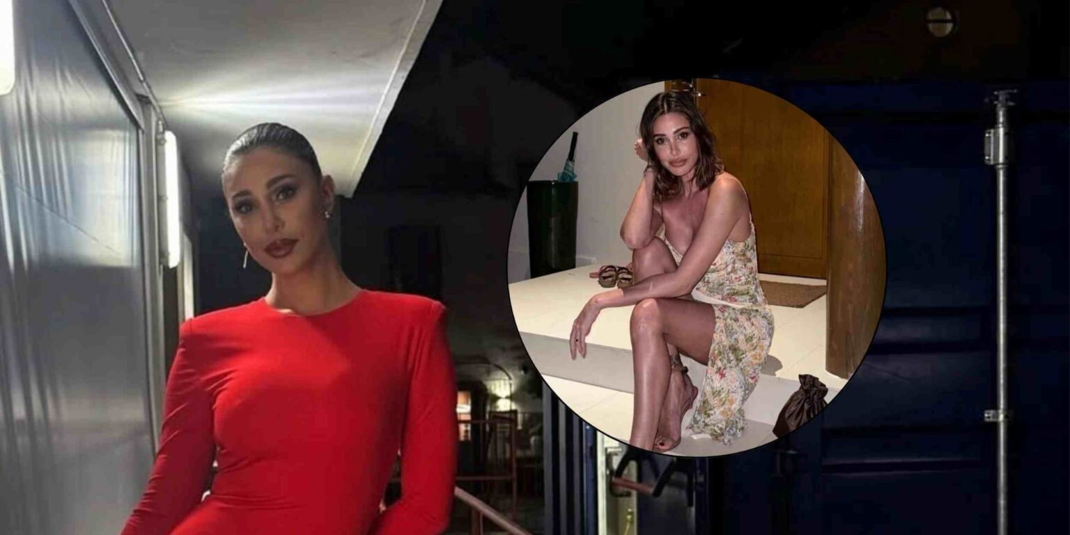 Belen Rodriguez a Milano durante il trasloco e l’annuncio del guardaroba in vendita su Vinted