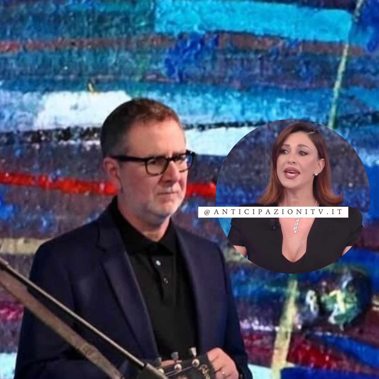 Belen Rodriguez durante l’intervista a Che Tempo Che Fa con Fabio Fazio