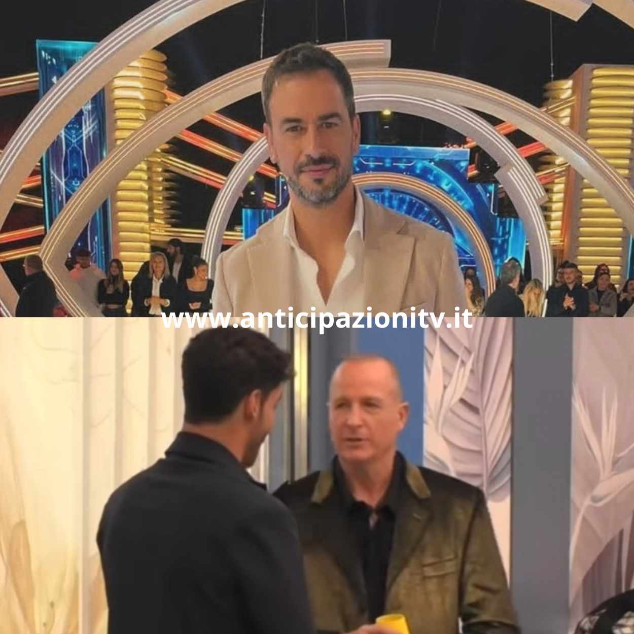 Bernardo Cherubini nella casa del Grande Fratello e Iago Garcia nello studio del reality.