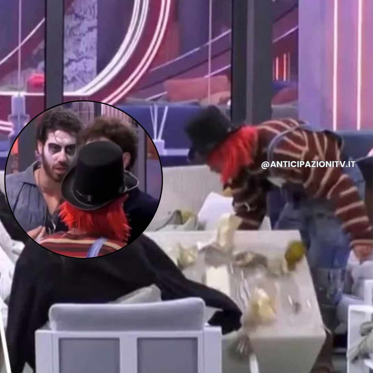 Grande Fratello, Halloween movimentato: Omer furioso dopo il tavolo ribaltato