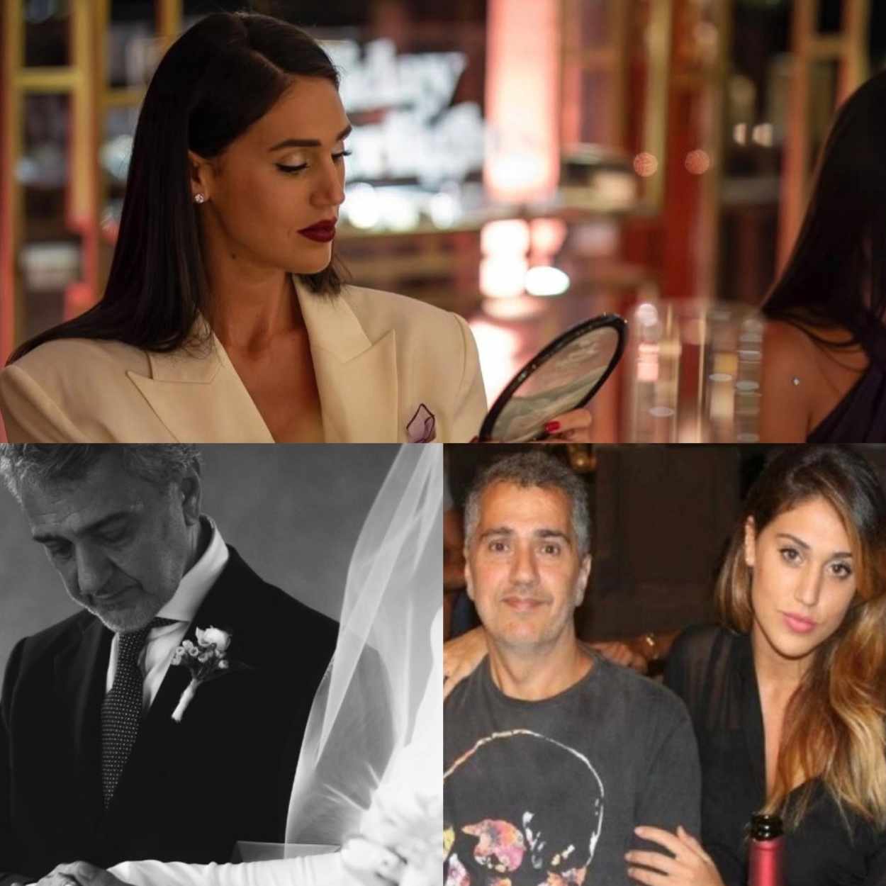 Collage con Cecilia Rodriguez e il padre Gustavo Rodriguez, simbolo di amore familiare e resilienza.