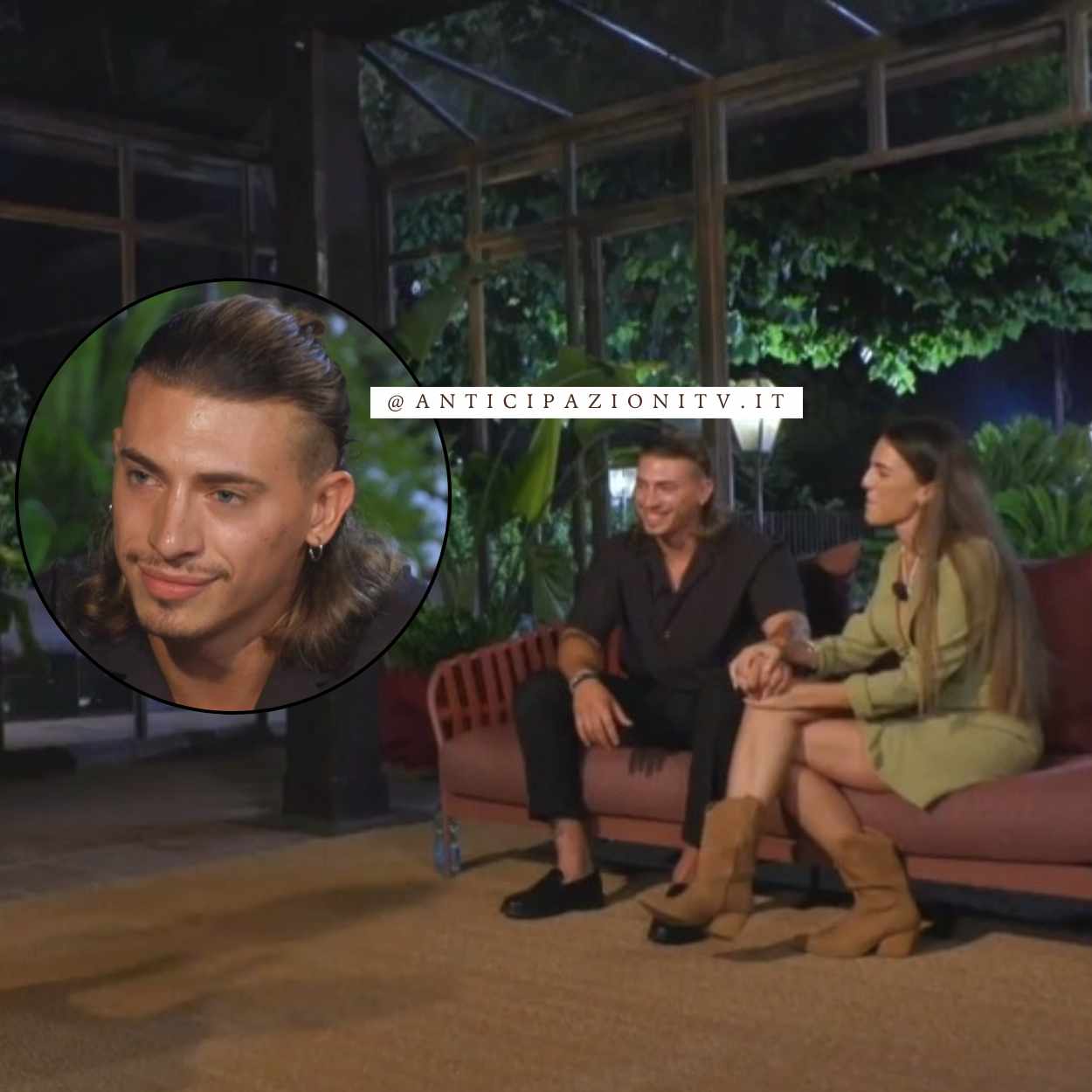 Sonia Barrile e Simone Margagliotti durante lo speciale “Un mese dopo” di Temptation Island.