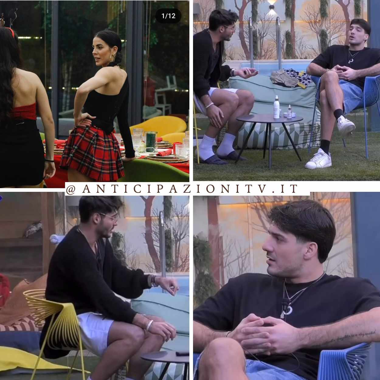 Lorenzo Spolverato e Javier Martinez in un momento di discussione nella casa del Grande Fratello.