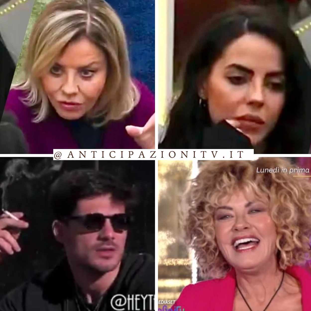 Eva Grimaldi, Shaila Gatta e Lorenzo Spolverato al Grande Fratello