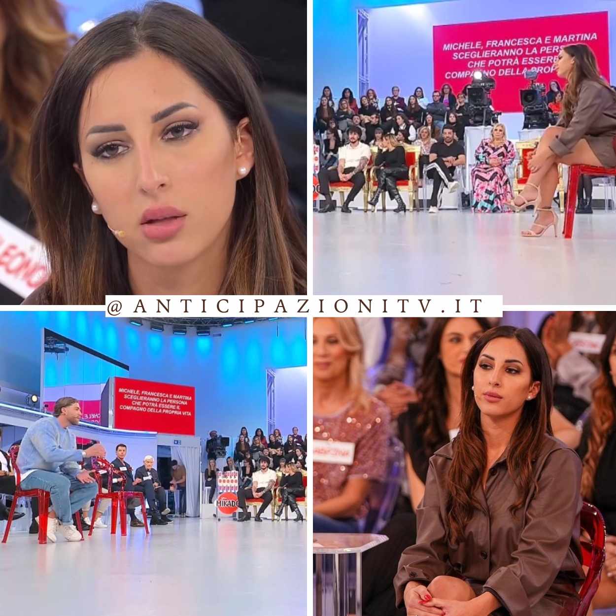 Francesca Sorrentino a Uomini e Donne durante una registrazione del trono classico.