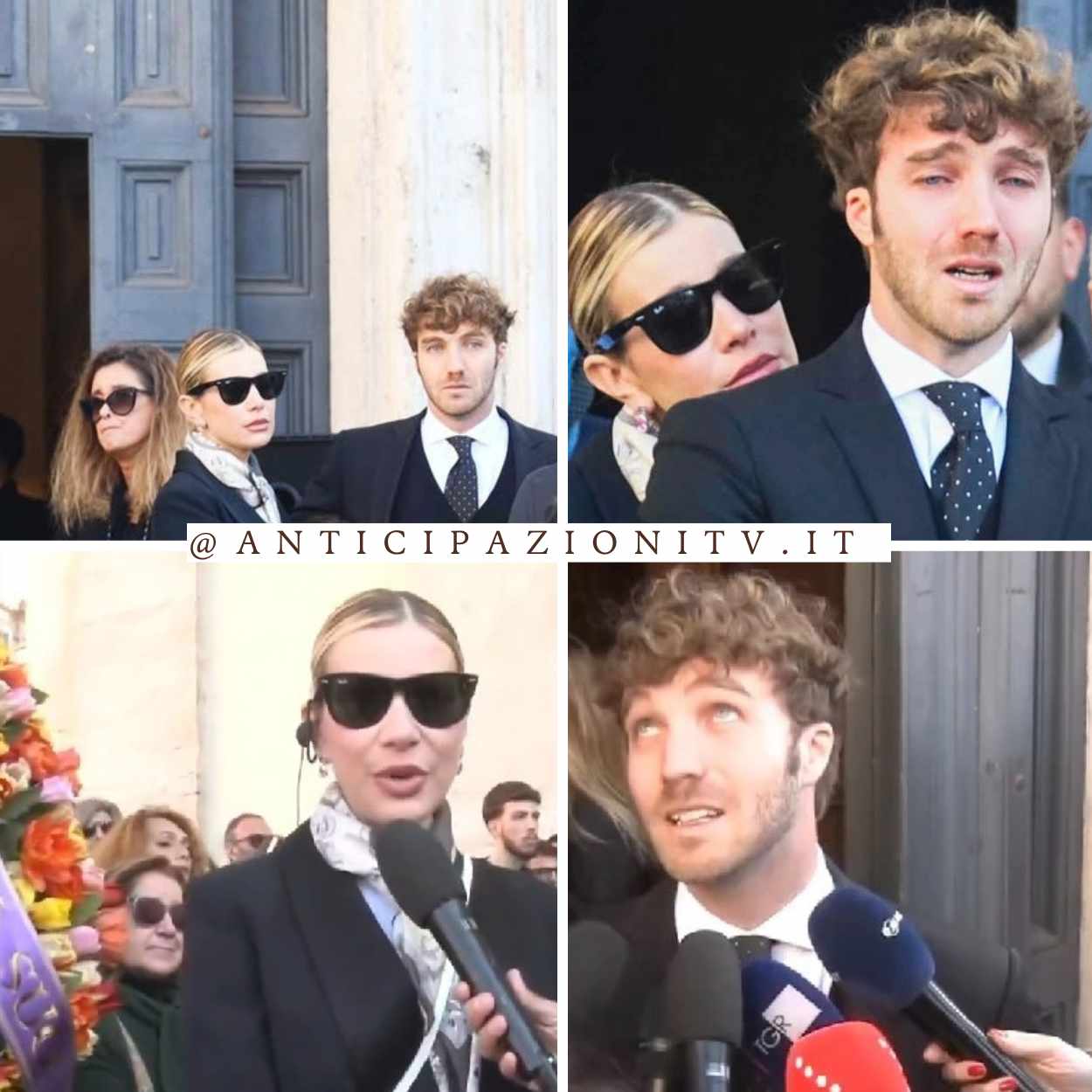 Paolo Ciavarro e Clizia Incorvaia emozionati durante il funerale di Eleonora Giorgi, condividendo il loro dolore e il loro ricordo speciale.