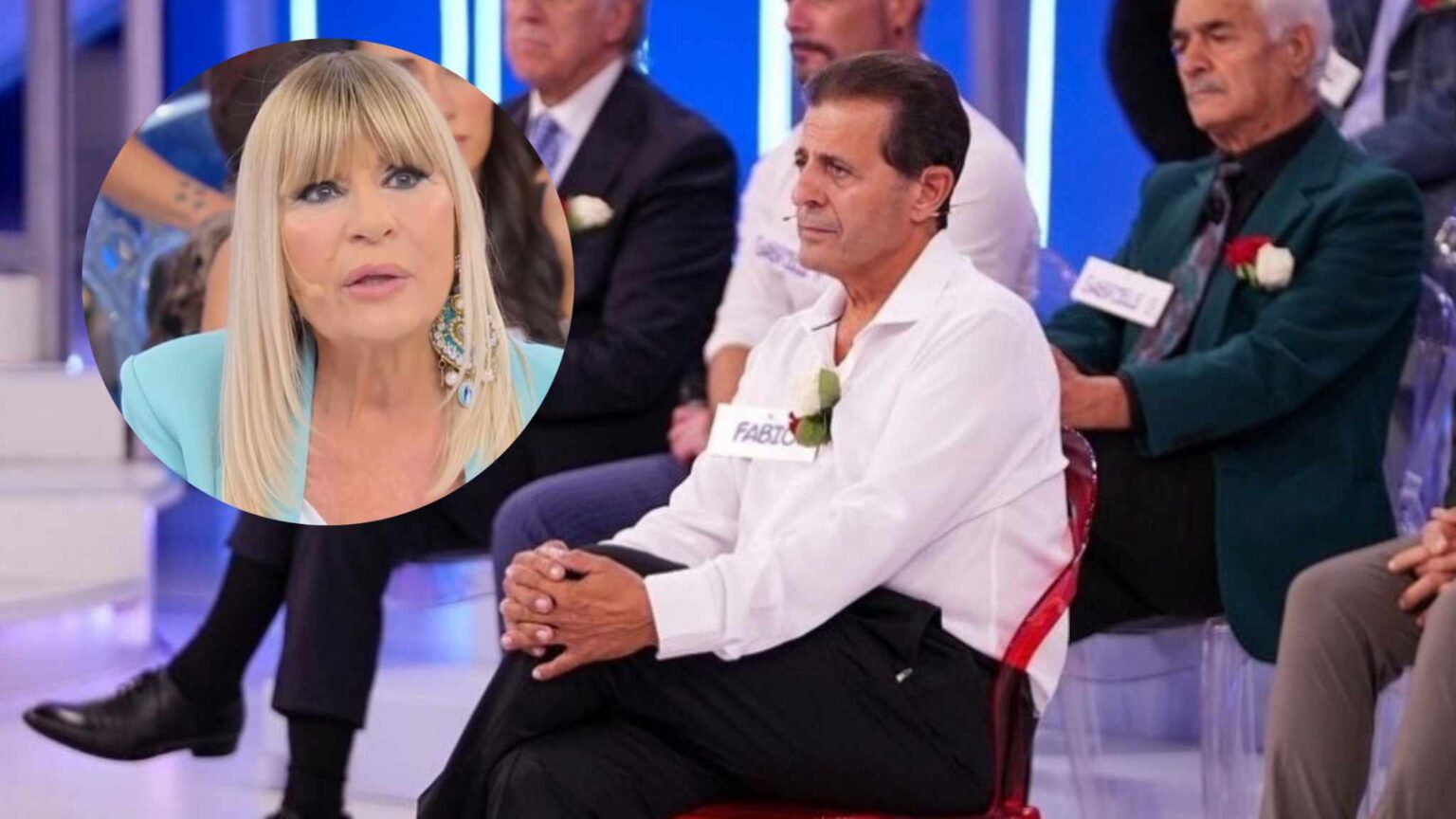 Gemma Galgani e Fabio Cannone durante una registrazione del trono over.