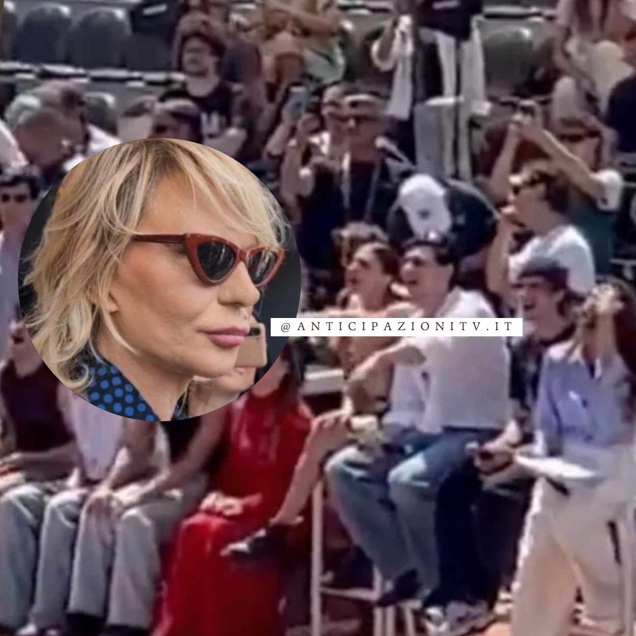 Maria De Filippi con gli allievi di Amici al Foro Italico per Tennis & Friends