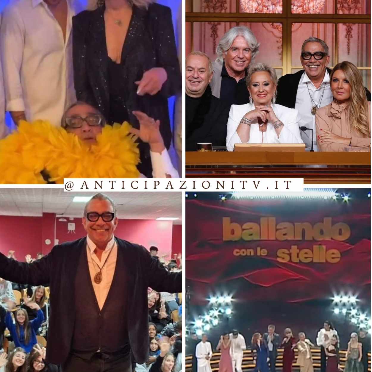 Guillermo Mariotto a Ballando con le Stelle con un collage di momenti in studio