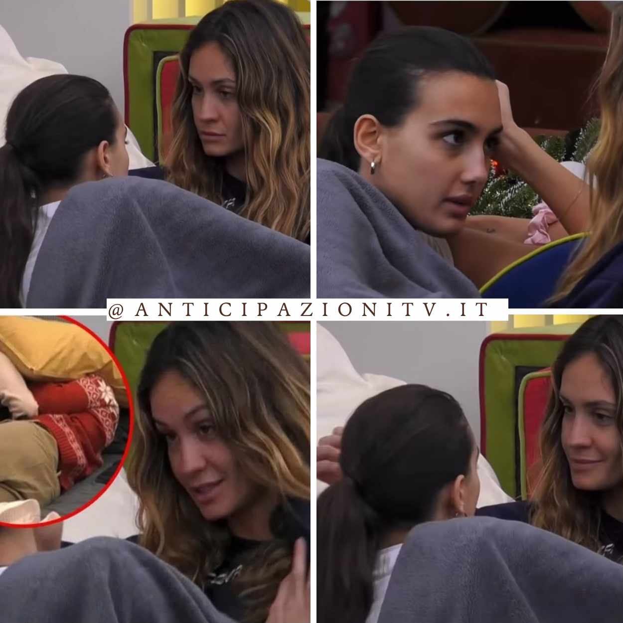 Helena Prestes e Zeudi Di Palma durante il confronto sul bacio tra Zeudi e Alfonso al Grande Fratello.