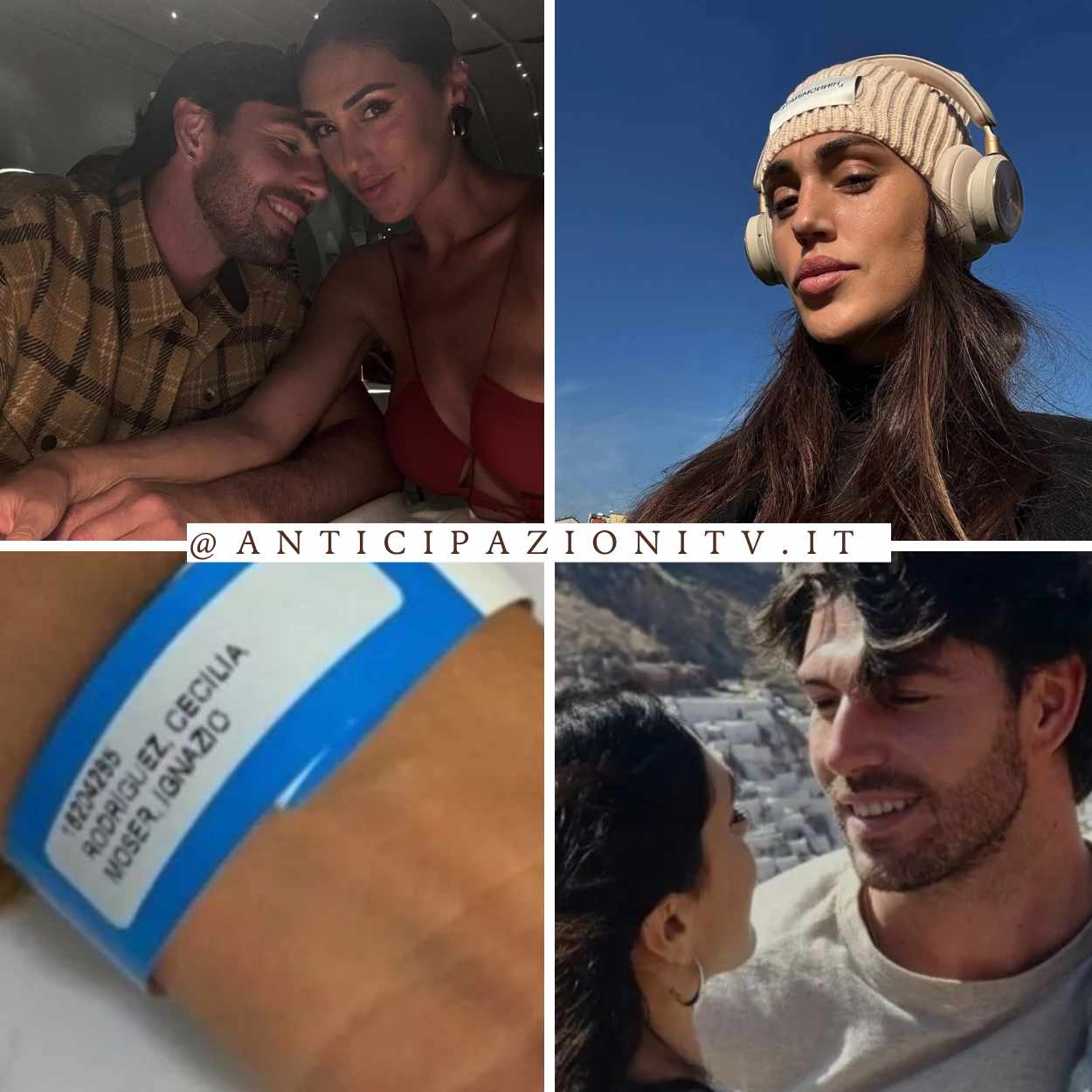 Cecilia Rodriguez e Ignazio Moser, braccialetto ospedaliero condiviso su Instagram.