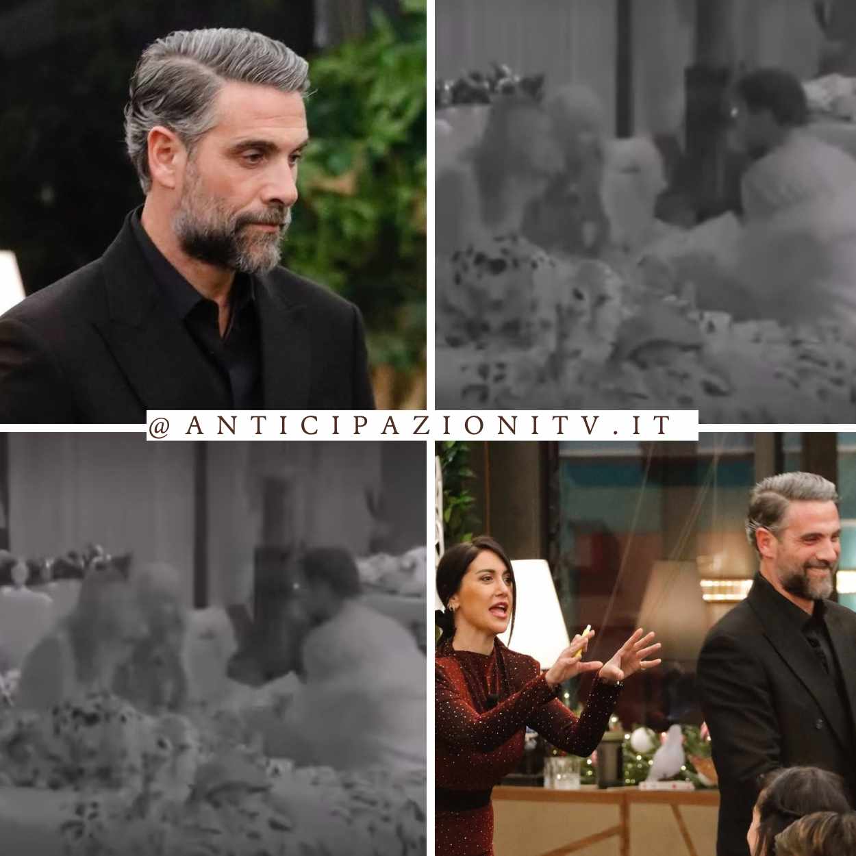 Luca Calvani al Grande Fratello mentre fa rivelazioni su Jessica Morlacchi.