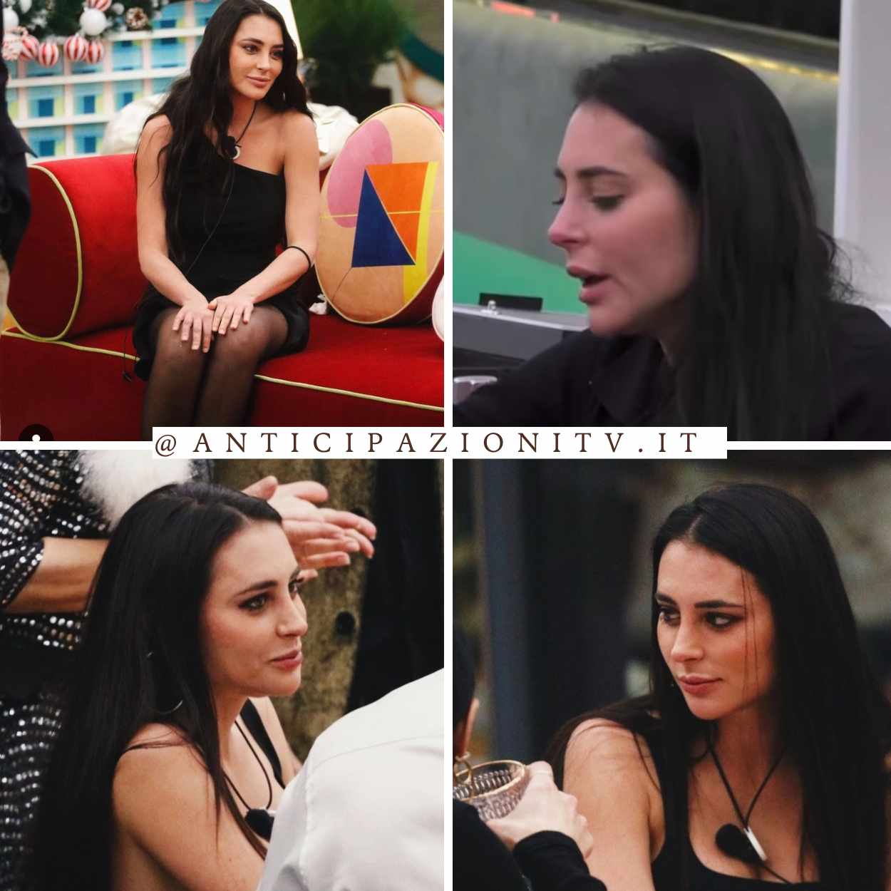 Mariavittoria Minghetti nella Casa del Grande Fratello durante una conversazione sul cachet dei concorrenti.