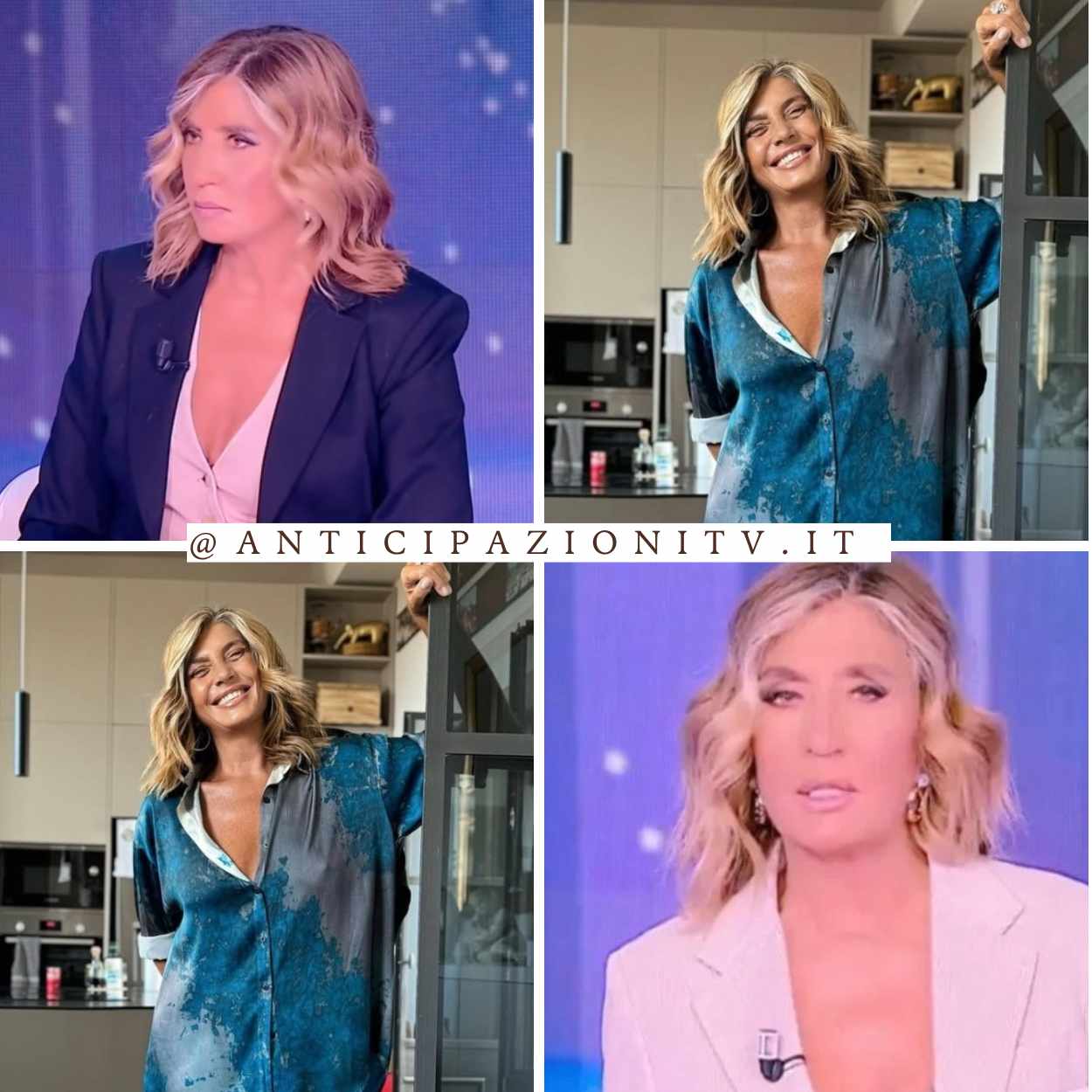 Myrta Merlino in studio a Pomeriggio 5 su Canale 5.