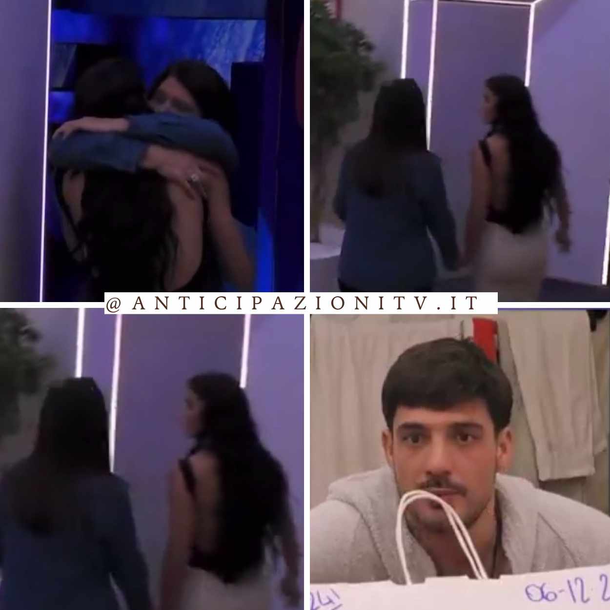 Shaila Gatta e Luisa Menditti insieme durante la diretta del Grande Fratello, momento cruciale per il reality.