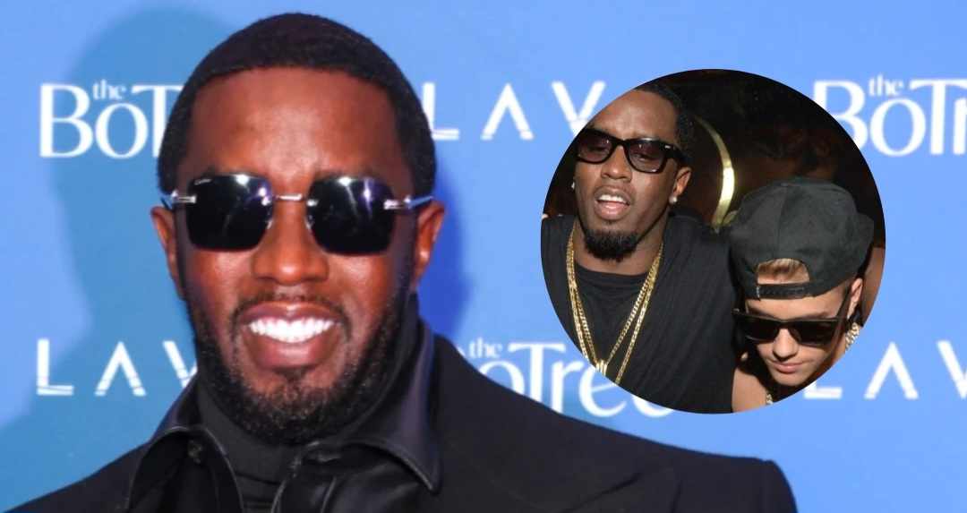 Uno scatto di Puff Daddy adesso e uno con Justin Bier quando era adolescente