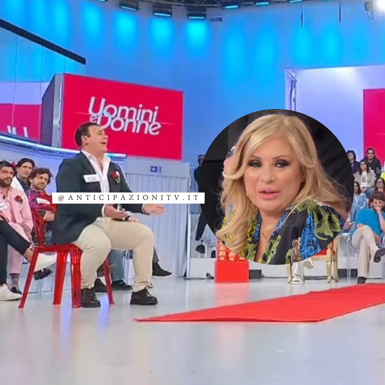 Studio di Uomini e Donne durante la registrazione del 23 aprile 2025