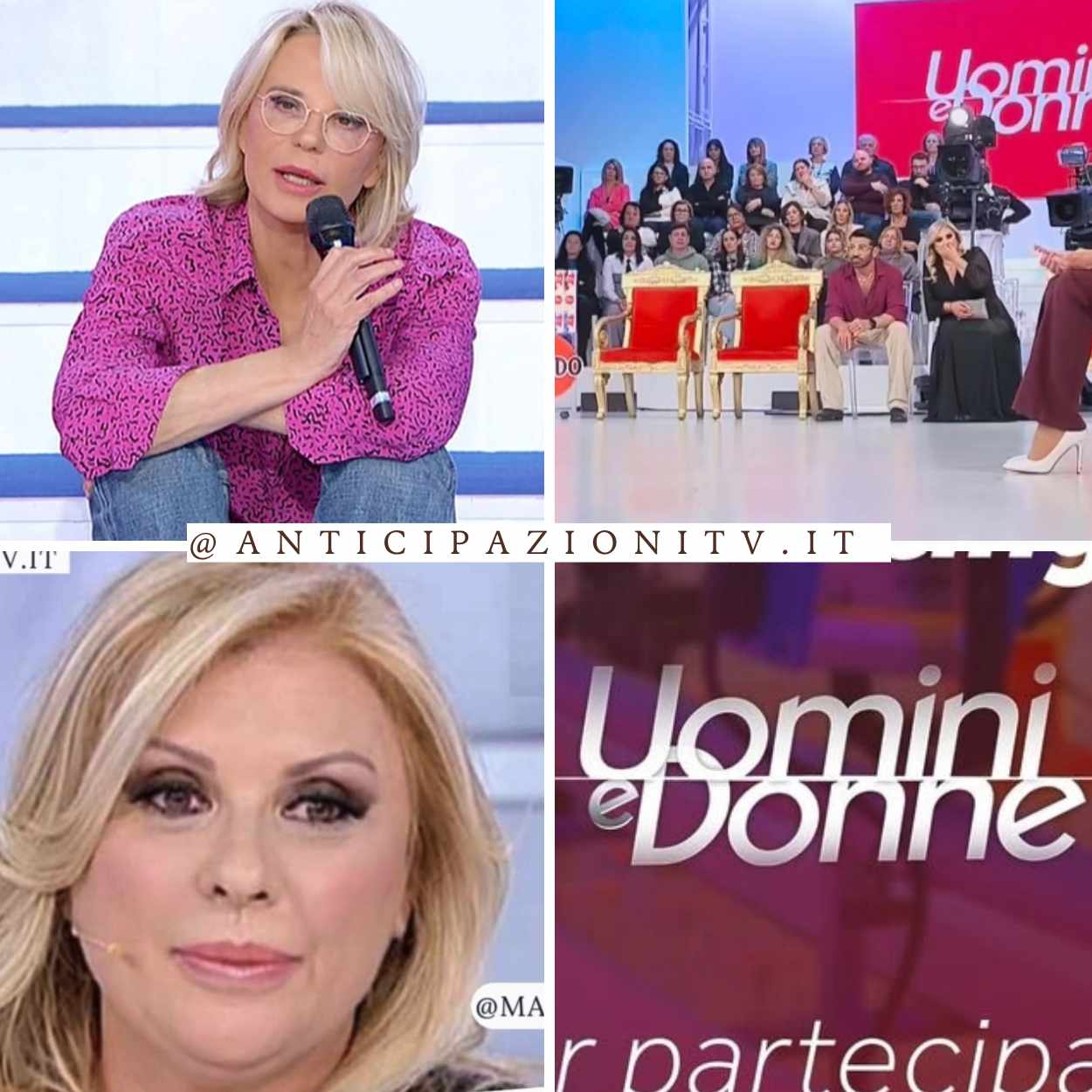 Studio di Uomini e Donne con Maria De Filippi alla conduzione del programma.
