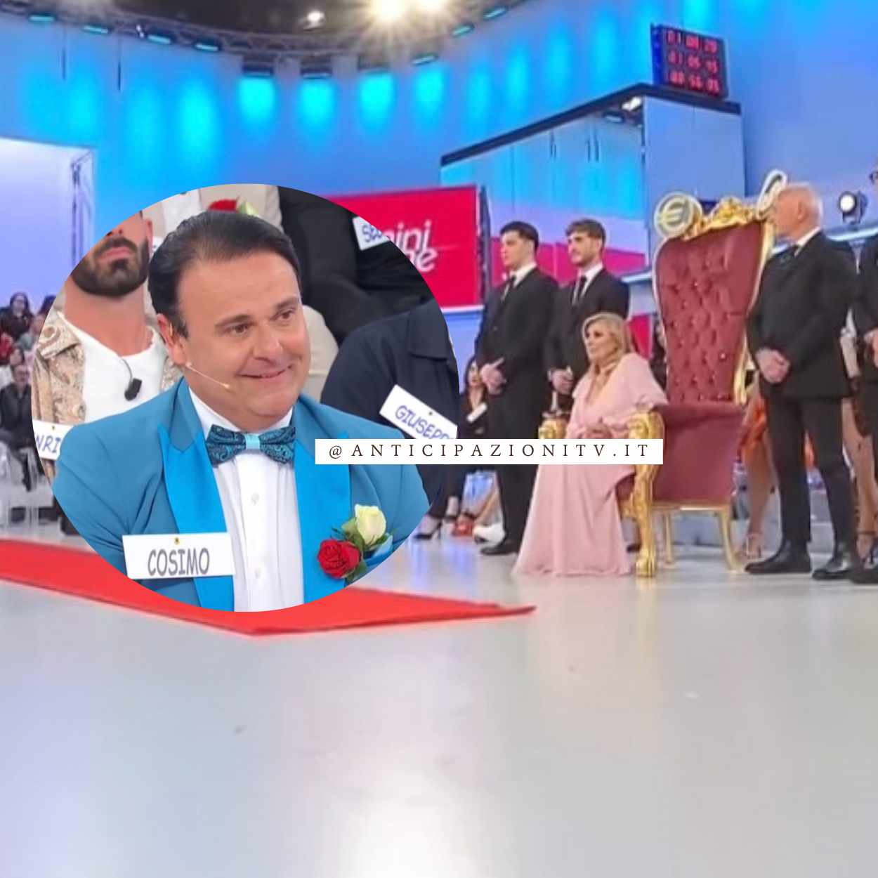 Tina Cipollari sorpresa da Cosimo Dadorante con borsa Gucci in studio