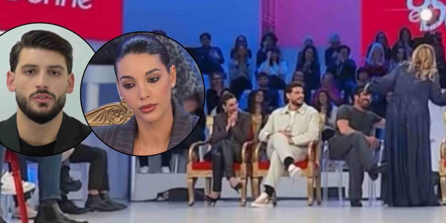 Studio di Uomini e Donne durante la registrazione del 13 gennaio 2026 con protagonisti del trono Over e del trono di Sara Gaudenzi.