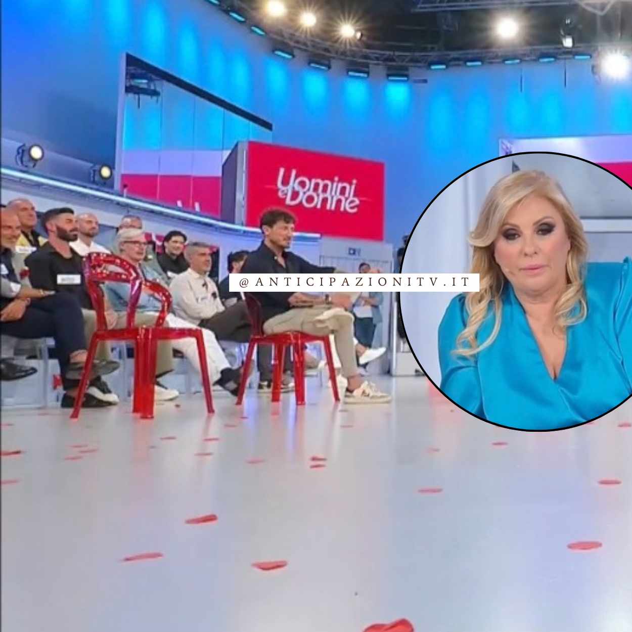 Tina Cipollari discute con un cavaliere in studio