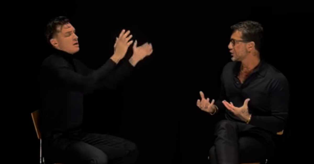 Alessandro Basciano durante l’intervista esclusiva con Fabrizio Corona.