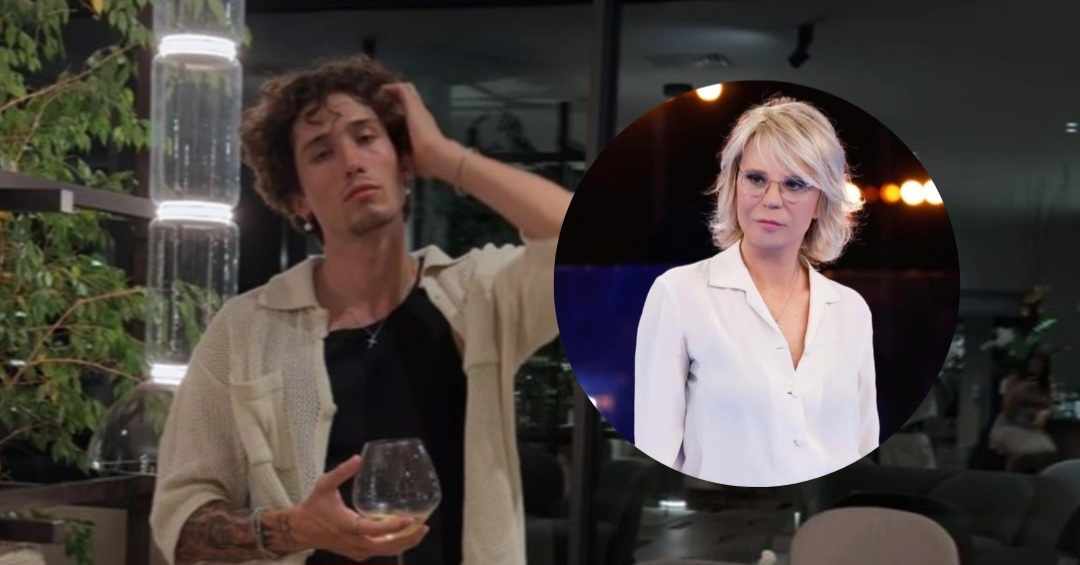 Uno scatto del cantante Diego Lazzari e della conduttrice Maria De Filippi