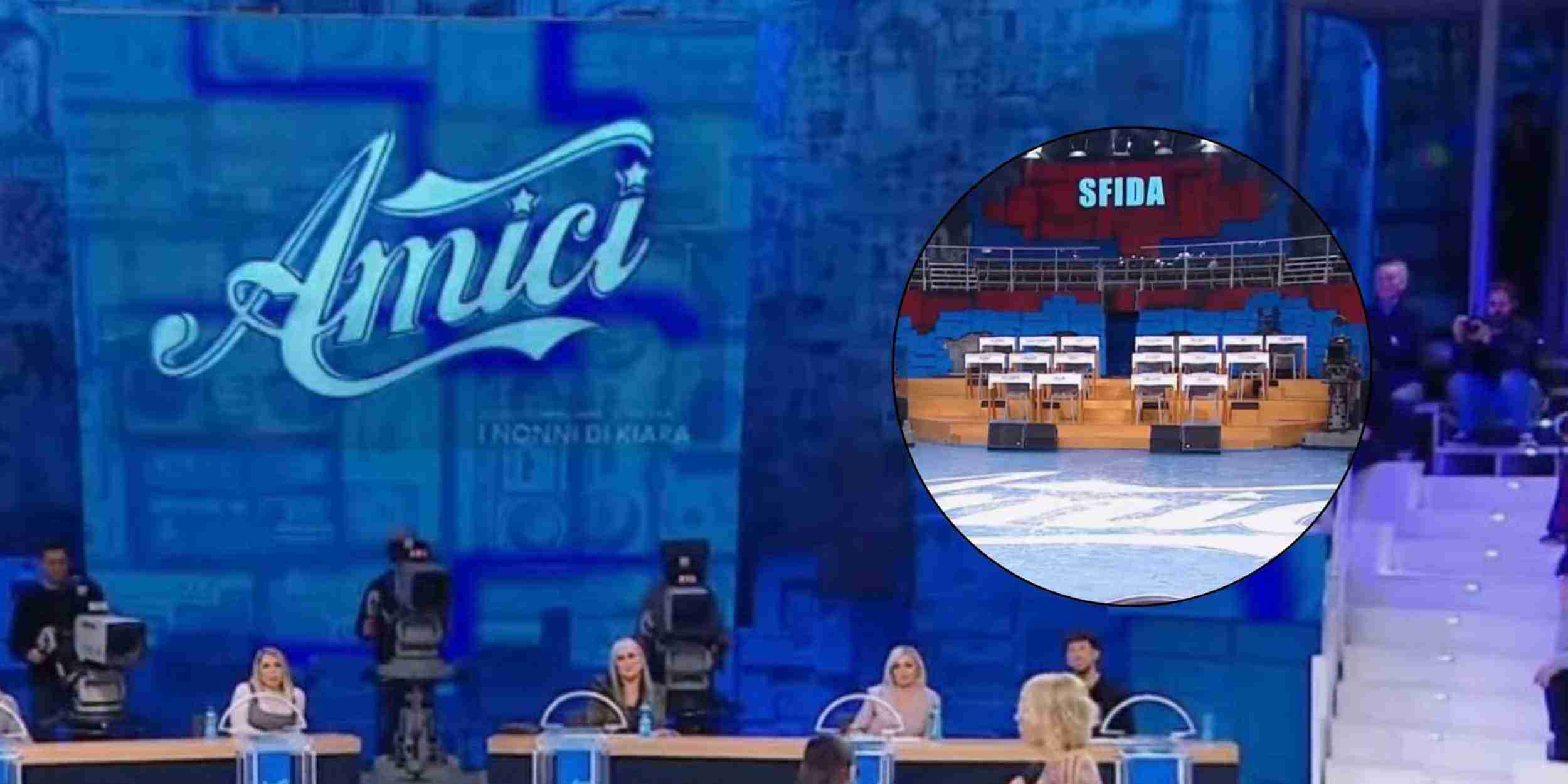 Studio di Amici durante la puntata pomeridiana con Maria De Filippi e gli allievi