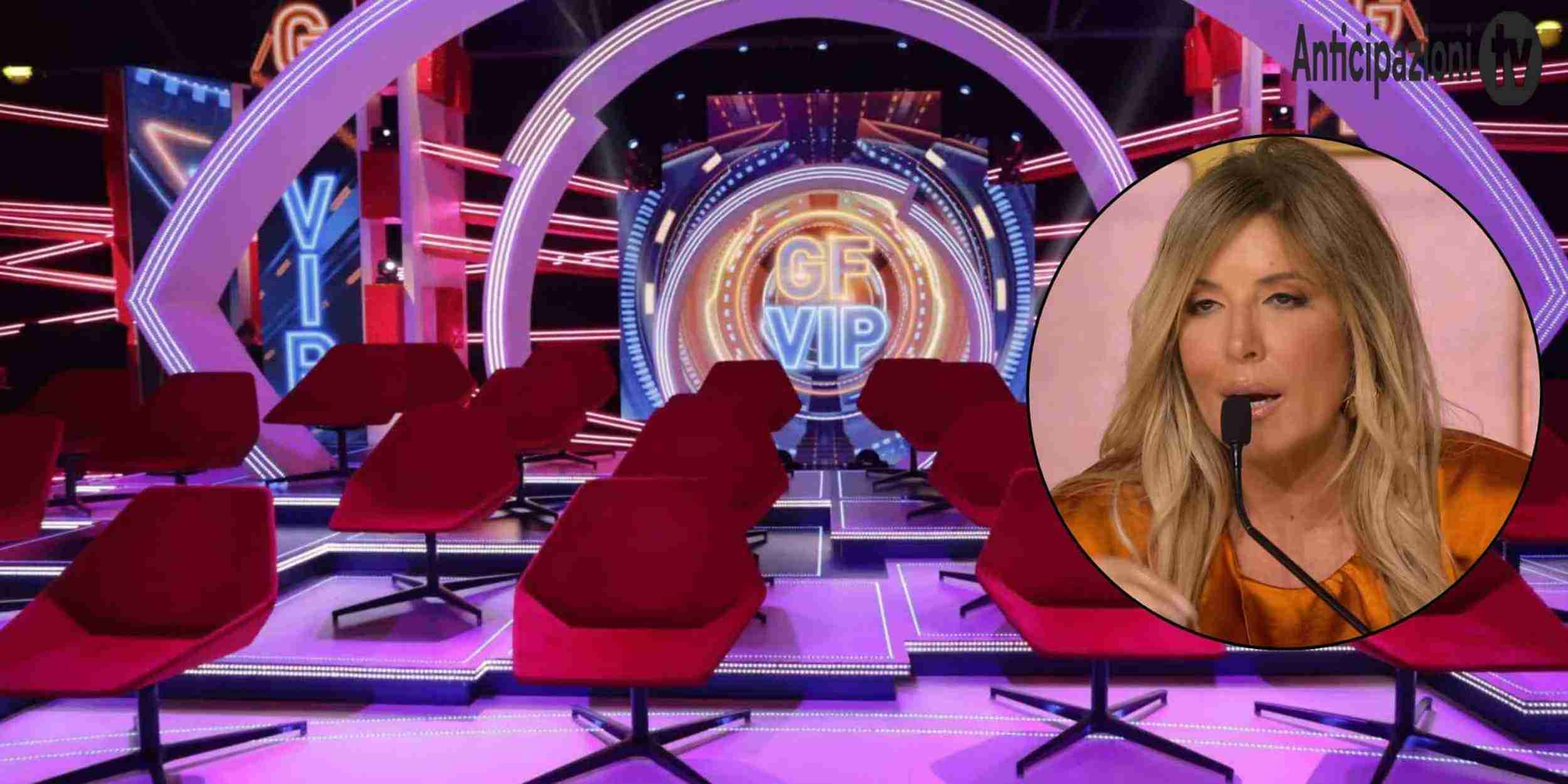 Selvaggia Lucarelli in primo piano con riferimento al Grande Fratello VIP 2026, al cachet record e al ruolo di opinionista con Cesara Buonamici.