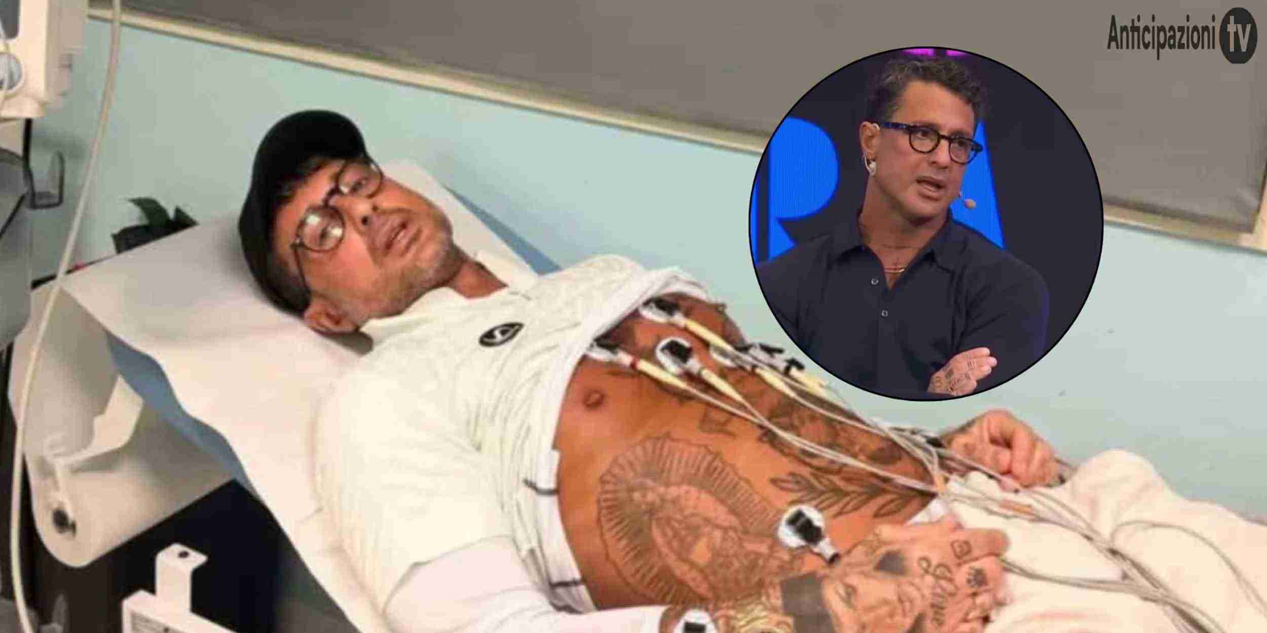 Fabrizio Corona malattia consiglio medici dieci giorni riposo ricoverato cardiologia