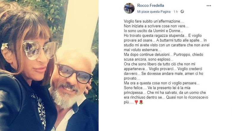 Uomini e Donne gossip, Rocco Fredella presente la sua nuova fidanzata