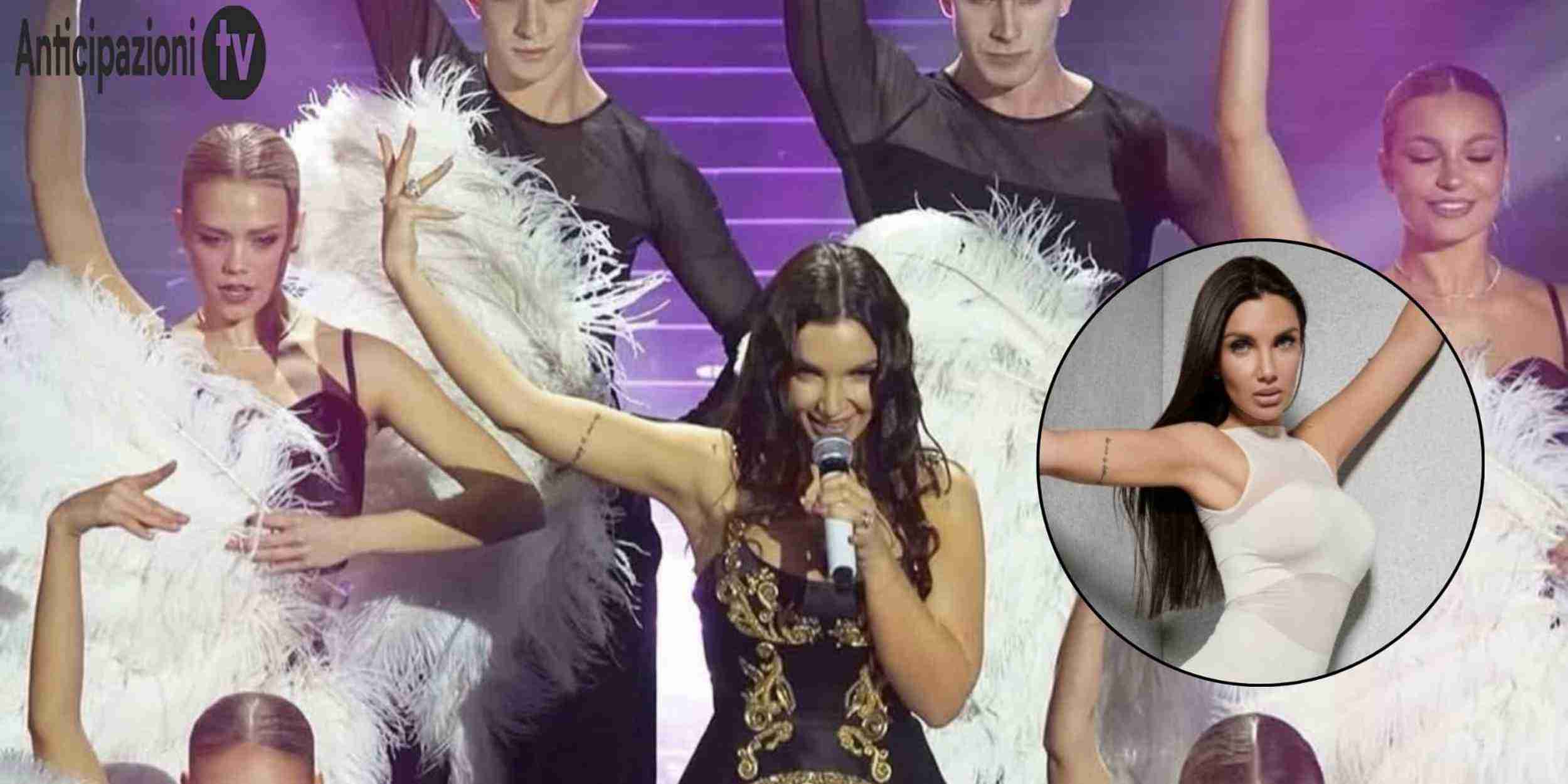 Elettra Lamborghini sul palco dell’Ariston a Sanremo 2026 con “Voilà” e riferimento allo sfogo social per la musica alta vicino all’hotel.