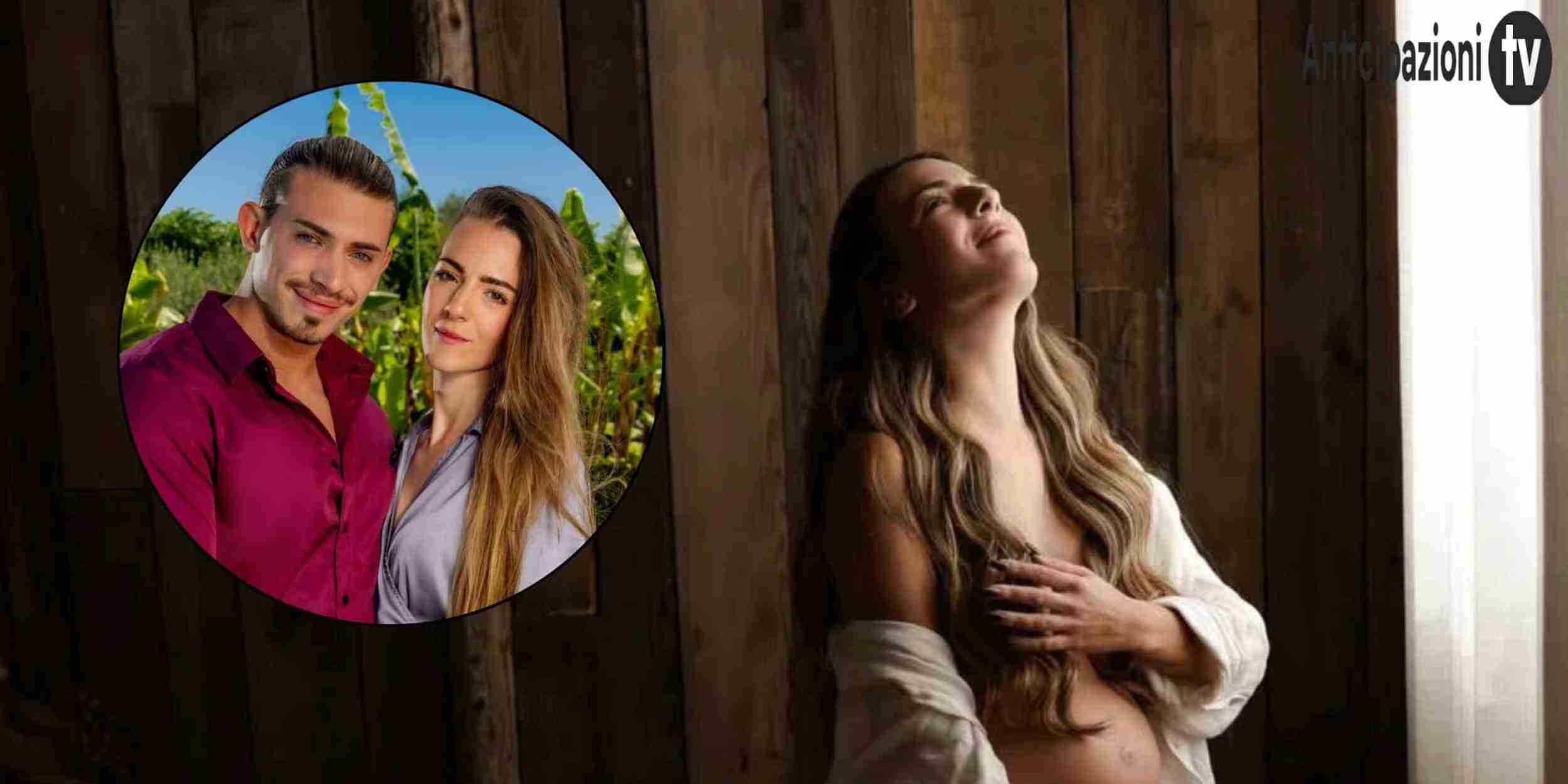 Sonia Barrile in gravidanza con mano sul pancione, riferimento al forte messaggio prima del parto pubblicato su Instagram dopo Temptation Island.