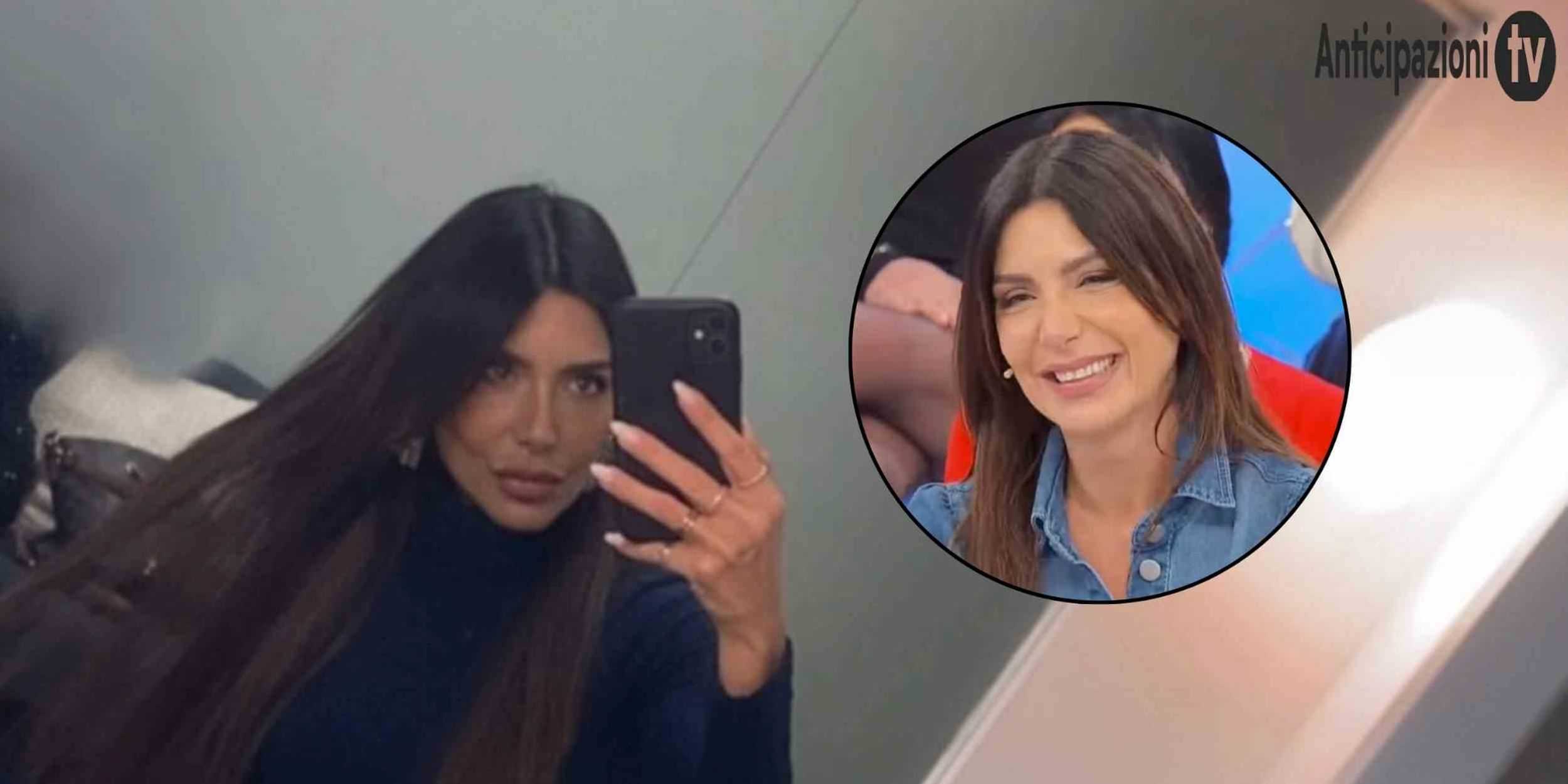 Maria Amore, dama del Trono Over di Uomini e Donne, durante un intervento al centro dello studio. e in camerino