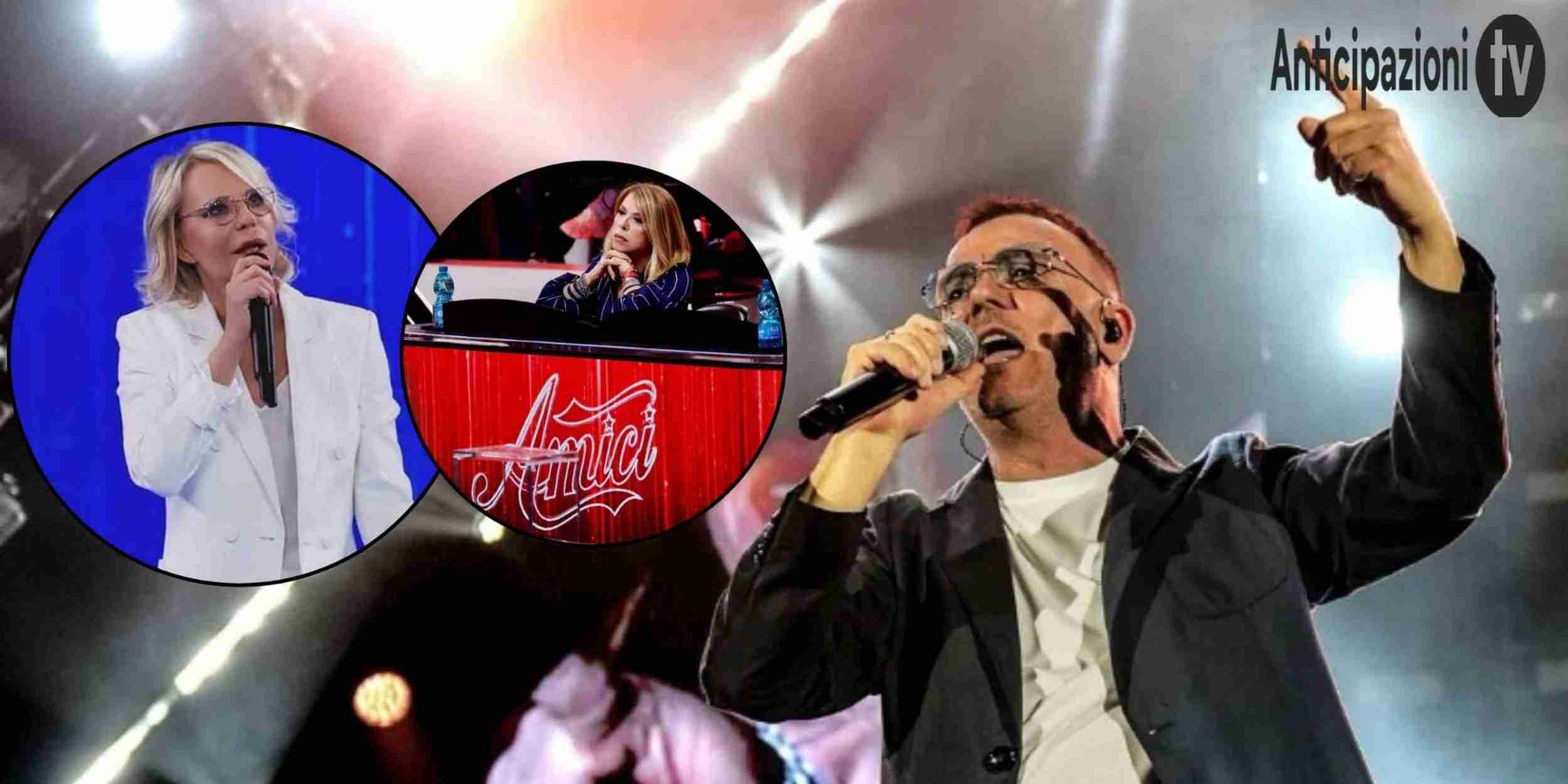 Amici lite Gigi D Alessio Anna Pettinelli Maria De Filippi camerini