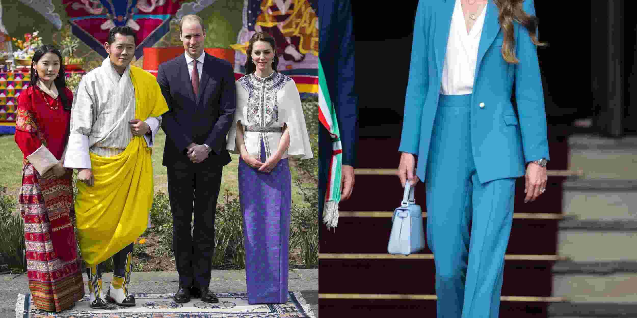 Kate Middleton in tailleur colorato durante la visita in Italia