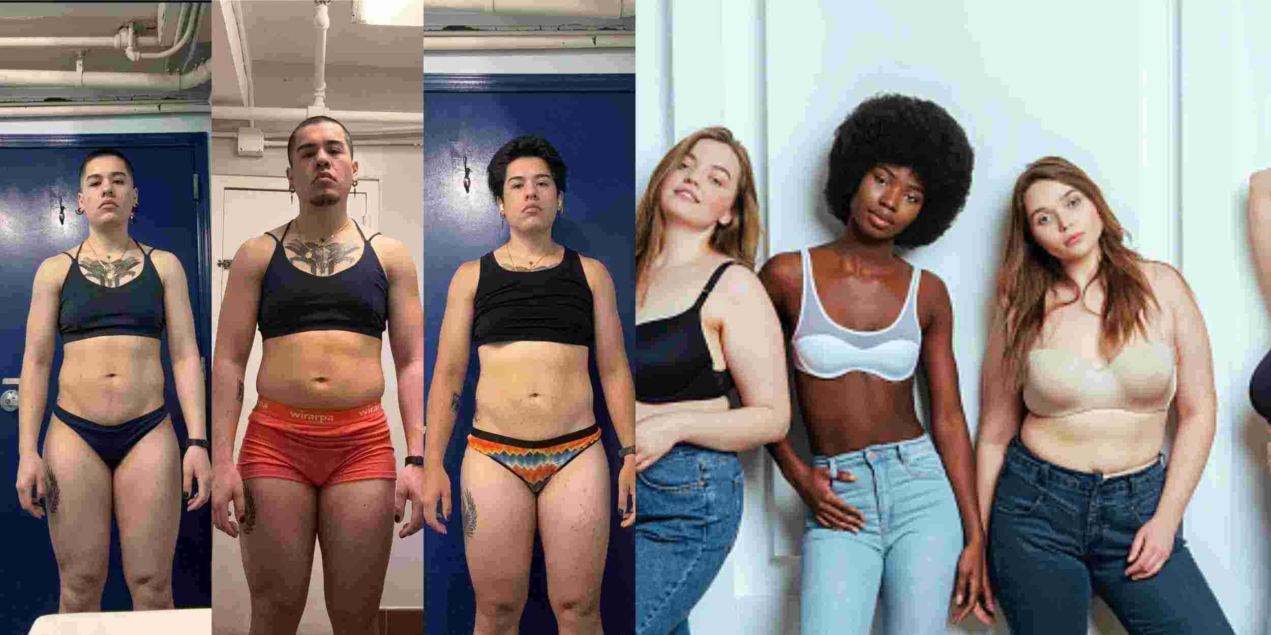 Donne discutono sull'uso del reggiseno e i suoi effetti.