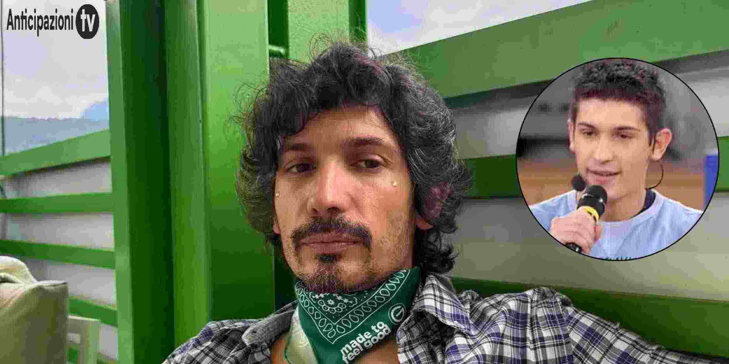Pierdavide Carone oggi e nella scuola di Amici (foto nel cerchio)