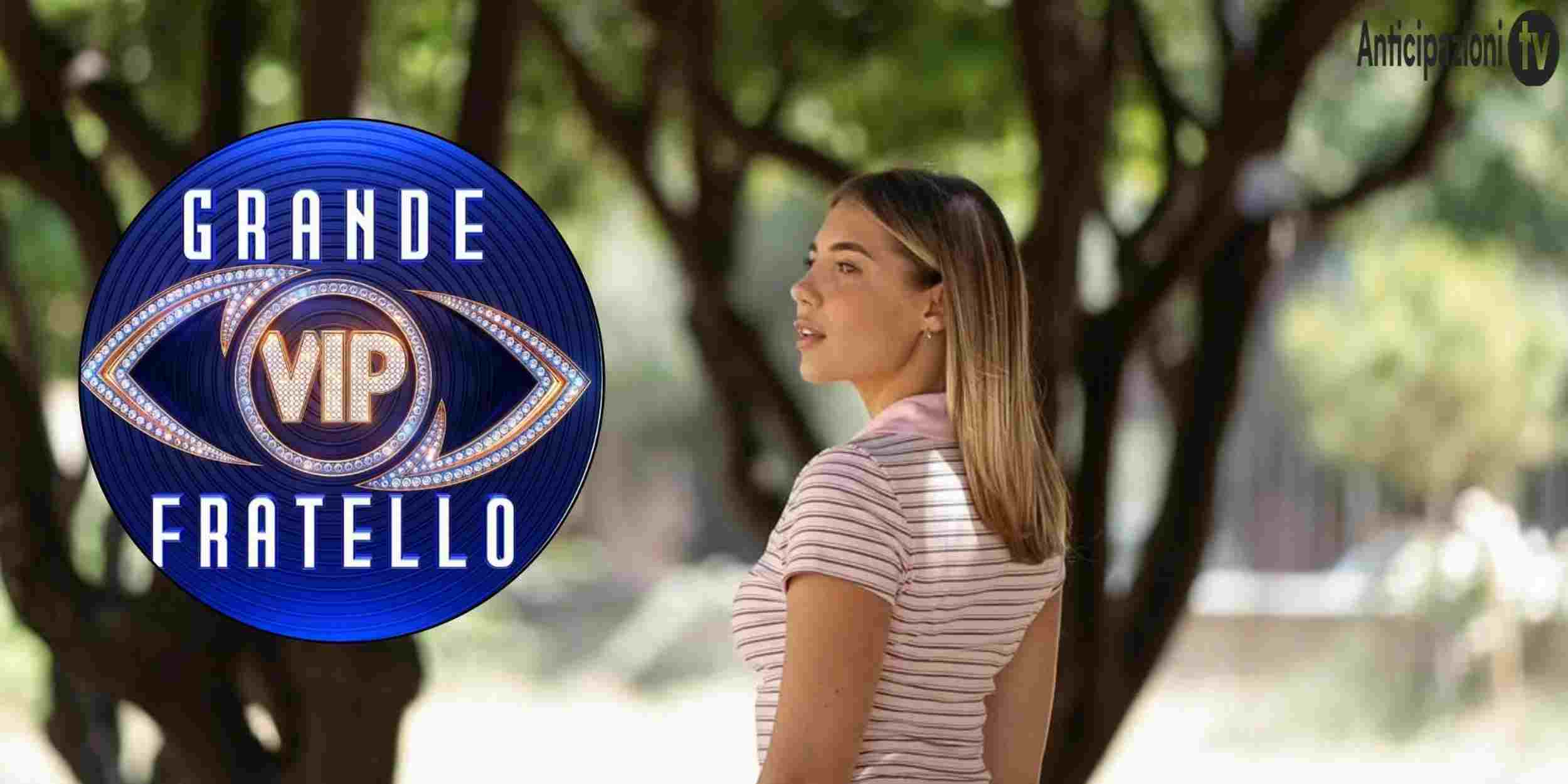 Martina De Ioannon e il logo del GF Vip 2026.