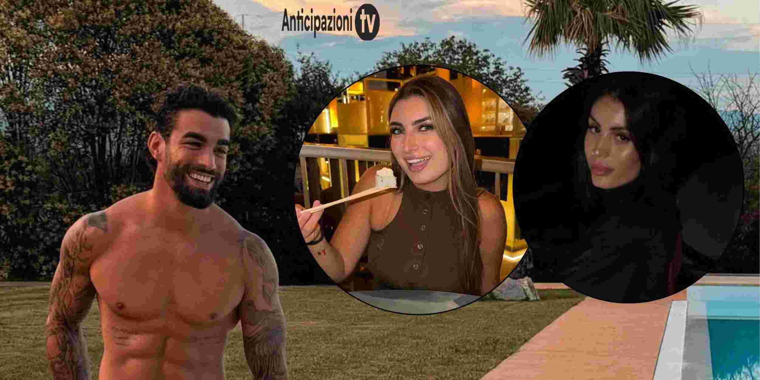 Lory di Temptation Island e sullo sfondo Sabrina Soussi e Sara Palumbieri